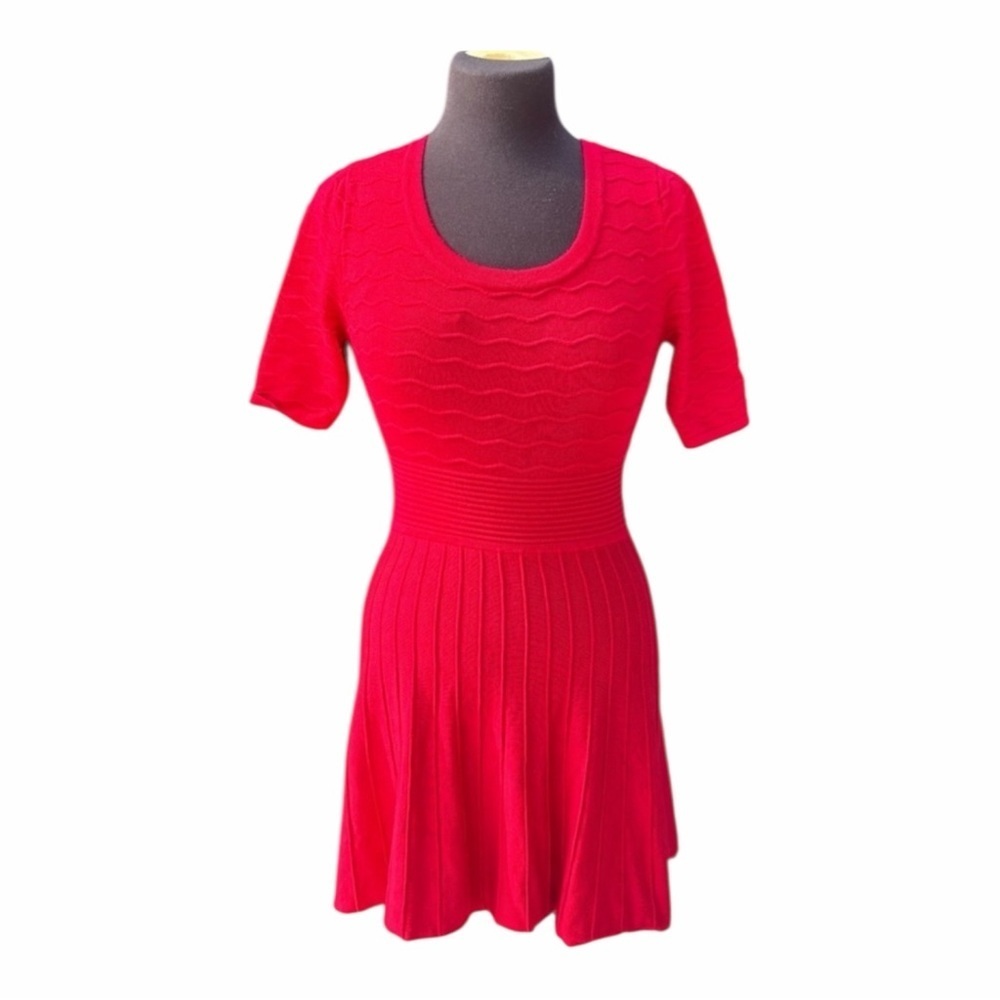 Candie’s Red Y2K Knit Fit & Flare Dress – Size Small